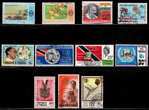 Trinidad & Tobago ~ 11 Different Stamps ~ Used, MX  ( 1960's, 70's)