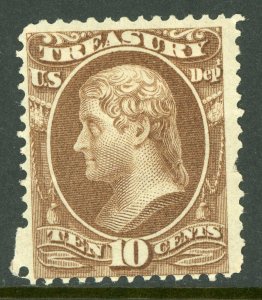 USA 1873 Official 10¢ Treasury Department Scott #O77 Mint F767 ⭐⭐⭐⭐⭐⭐ 