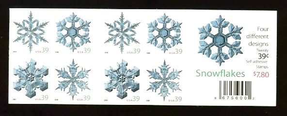 US #4108b 39¢ Christmas - Snowflakes ~ MNH