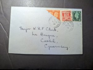 1941 England British Channel Islands Bisect Stamp Cover Guernsey Local Use