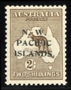 North West Pacific Islands #35 Cat$25, 1918 2sh brown, lightly hinged