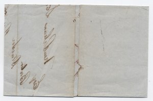 1849 Mobile AL blue way 11 stampless to Boston [6257.20] 