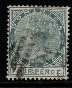 DOMINICA SG24a 1886 4d GREY WITH MALFORMED CE USED