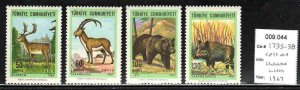 Turkey #1735-38 ~ Cplt Set of 4 ~ Wild Animals ~ Unused, LHM ~ (1967)