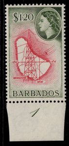 BARBADOS QEII SG300, $1.20 carmine & bronze-green, NH MINT. Cat £19. CONTROL