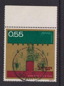 Israel  #491  used  1972  without tab  Gates of Jerusalem  55a