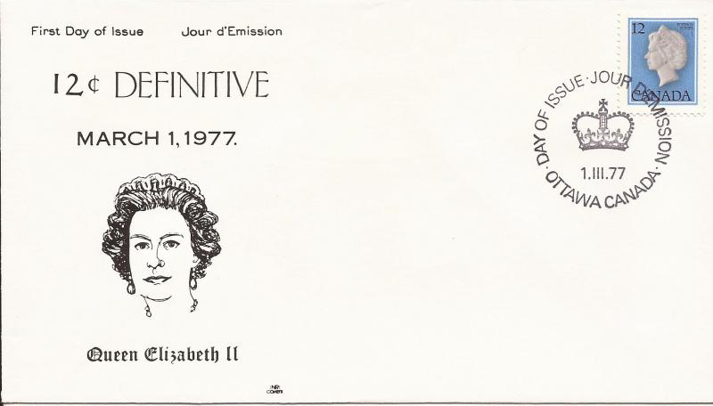 1977 Canada (NR) FDC - Sc 713 - Queen Elizabeth II