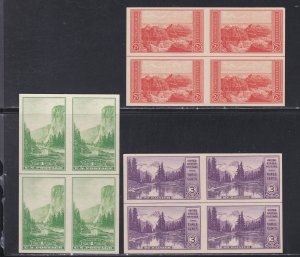 United States # 756-765, National Parks, Imperf Horizontal Line Blocks of 4