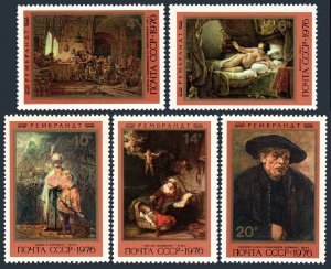 Russia 4511-4515, 4516, MNH. Michel 4551-4555, Bl.116. Rembrandt Painting, 1976.