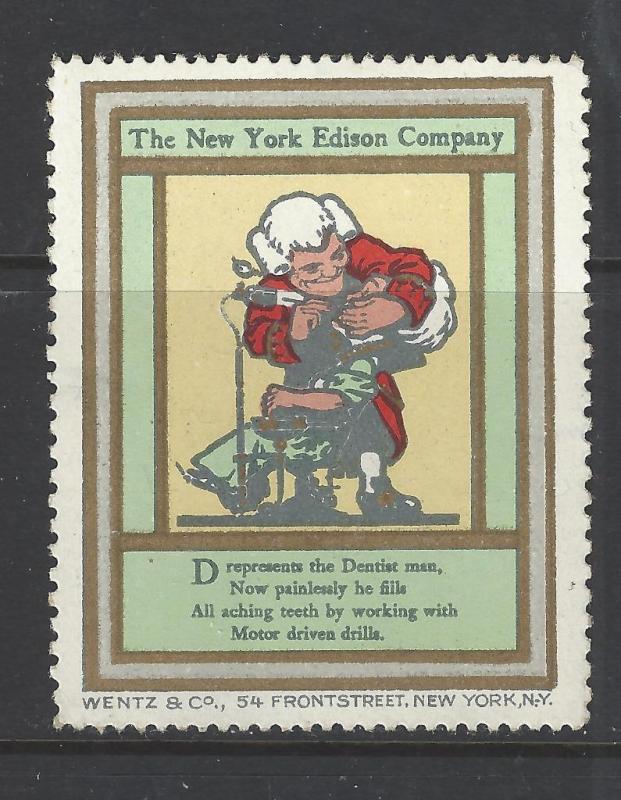 Early 1900s NY Edison Electrical Co Promotional Poster Stamp - Many Diff (AV122)