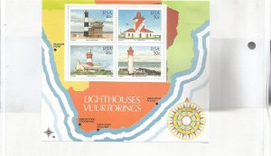 SOUTH AFRICA REPUBLIC - 1988 - Lighthouses - Perf Souv Sheet - Light Hinged