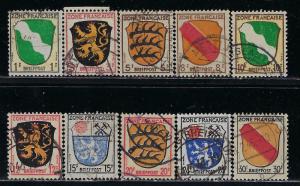 Germany - under French occupation - Scott # 4N1 - 4N10, used