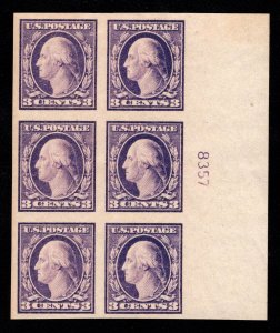 MOMEN: US STAMPS #484 PLATE BLOCK OF 6 MINT OG NH VF+ LOT #89300