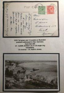 1930 St Aubin Jersey Channel Island England RPPC Postcard Cover To Kiel Germany