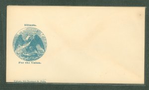 US  Civil War Patriotic Cover Illiois for the Union unused published by Upham Publishing, Philadelphia, PA.