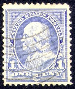 246 1c Franklin Light Cancel VF