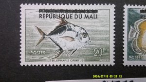 Mali 1961 Overprints Scott# 10-12 Complete XF Mint Light Hinge set of 3