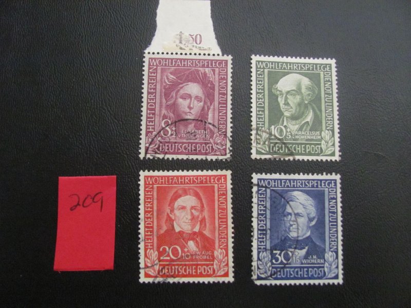 GERMANY 1949 USED SC B310-313 SET XF (209)