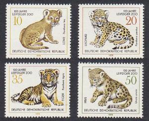 GDR Lion Tiger Ounce and Leopard Cubs 4v SG#E2037-40