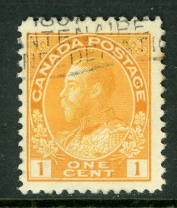Canada 1903-08 KGV Admiral 1¢ Orange Yellow Retouched  Scott #104 VFU Z579