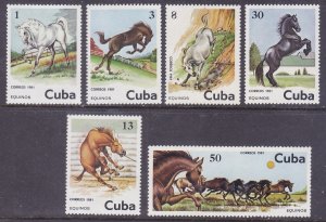 Cuba 2433-38 MNH 1981 Various Horses Full Set of 6 Very Fine
