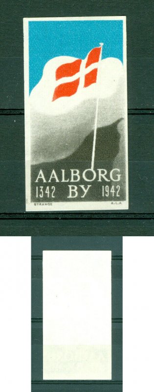 Denmark. Poster Stamp 1942. Aarhus 1342-1942. Denmark National Flag Dannebrog