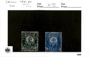 Ireland, Postage Stamp, #88-89 Used, 1933 (AC)