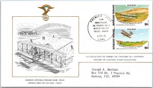 HISTORY OF AVIATION TOPICAL FIRST DAY COVER SERIES 1978 - TOGO REPUBLIC 50F 60F