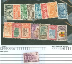 Sarawak #180-94 Unused Single (Complete Set)