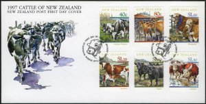 New Zealand 1406-1411,FDC. Domestic animals 1997.Cattle.