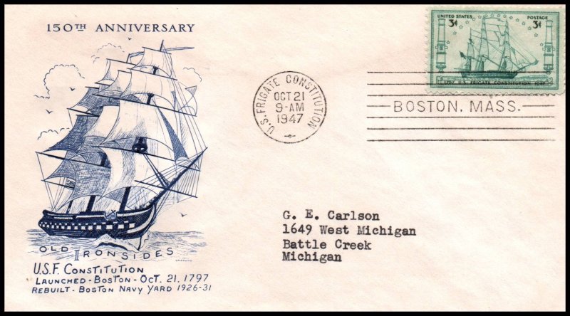 US 951 Frigate Constitution Grimsland Typed FDC