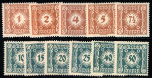 Austria 1922  Scott #J103-13 MNH