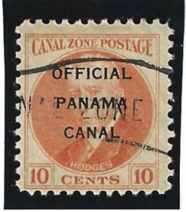 Canal Zone Scott #O4 Used CTO 10c Official  2021 CV $1.90