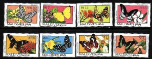 Maldive Is.-Sc#1893//1904- id9-unused NH 2/3 set-Insects-Butterflies-1993-