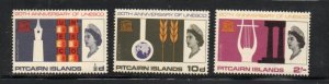 Pitcairn Islands Sc 64-66 1966 UNESCO stamp set mint