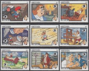 GRENADA # 1771-9 DISNEY STAMPS CELEBRATING WORLD STAMP EXPO '89 in WASHINGTON