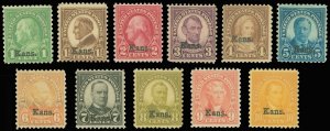 US. SCOTT #658 -#668 KANSAS SET, Mint-Fine-NH, Only 3¢ is LH, SCV $414.00! (SK)