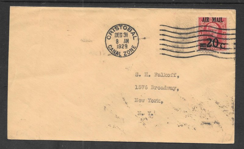 CANAL ZONE # C5 FDC 12-31-1929 2018 SCV = $20.00