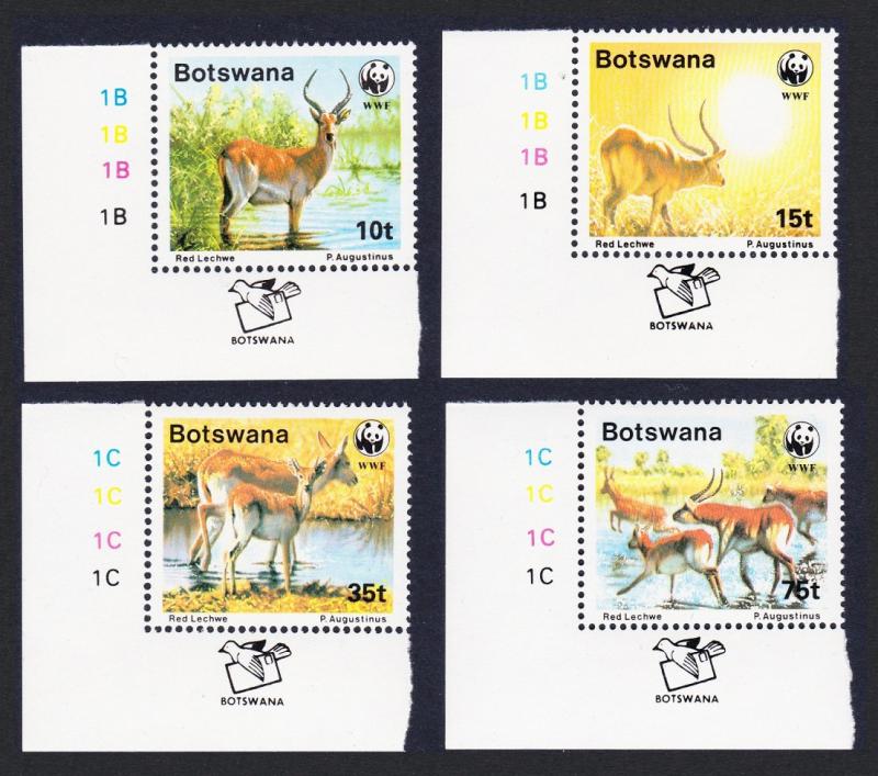 Botswana WWF Red Lechwe 4v Bottom Left Corners SG#648/51 SC#432-35 MI#431-34