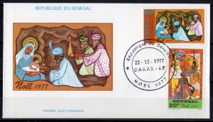 Senegal 1977 Sc#462/465 CHRISTMAS 1977 Set (4) in 2 OFFICIAL FDC