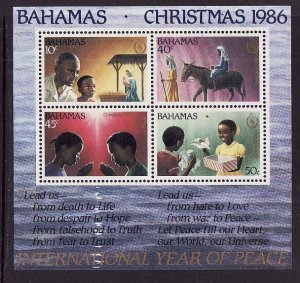 Bahamas-Sc#624a-unused NH sheet-Christmas-1986-
