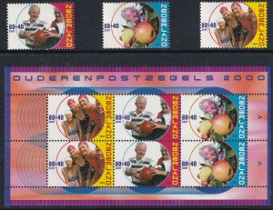 Sc# B713 Netherlands 2000 Senior Citizens MNH souvenir sheet w/ set CV $12.70