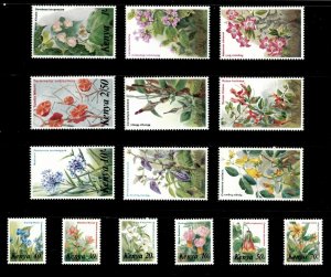 Kenya 1983 - African Flowers, Definitives - Set of 15v - Scott 247-61 - MNH