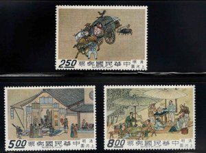 CHINA ROC Taiwan Scott 1612-1614  MNH**  masterpiece paintings short set 3/5