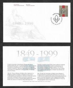 SE)1999 CANADA  FIRST DAY COVER, 150TH ANNIVERSARY OF THE QUEBEC BAR COLLEGE, XF