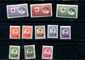 Romania 1946 Accumulation Red Cross Oveprint MH 7769