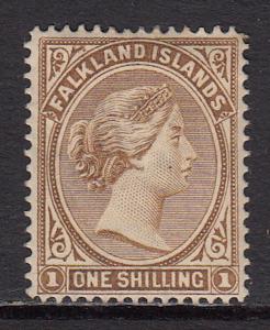 Falkland Islands #18a, unused hinge remnant, CV$75