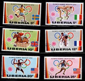 LIBERIA Scott 591-596 Used CTO Olympic set