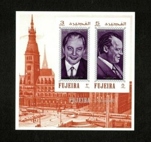 Fujeira 1970 - UAE Personalities German History Kiesinger and Brandt - S/S - MNH