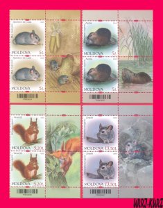 MOLDOVA 2025 Fauna Animal Mammal Rodent Mouse Nutria Squirrel Chinchilla 8v+ MNH